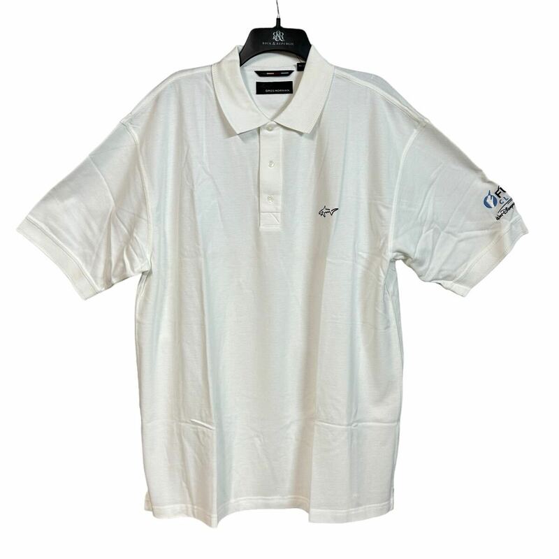 ha353 新品未使用 GREG NOMAN グレッグノーマン 半袖 ゴルフシャツ ポロシャツ XL ホワイト 綿100% 美品