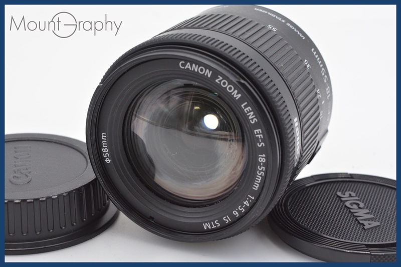 ★実用★ キャノン CANON ZOOM EF-S 18-55mm F4-5.6 IS STM 前後キャップ付 キヤノンEFマウント(AF) ★完動品★ 同梱可 #sh7