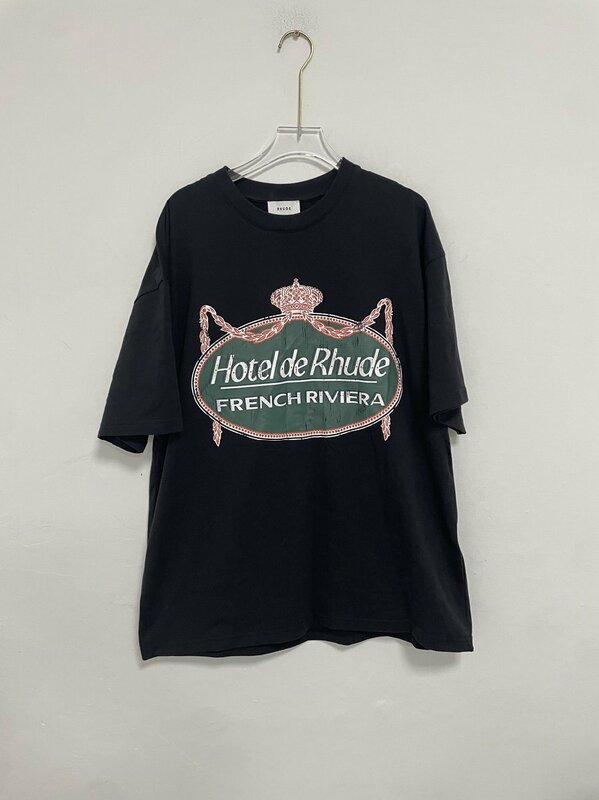 RHUDE ルード Tシャツ ディモーラホテル Tシャツ T-Shirt Black 希少 中古 Mサイズ