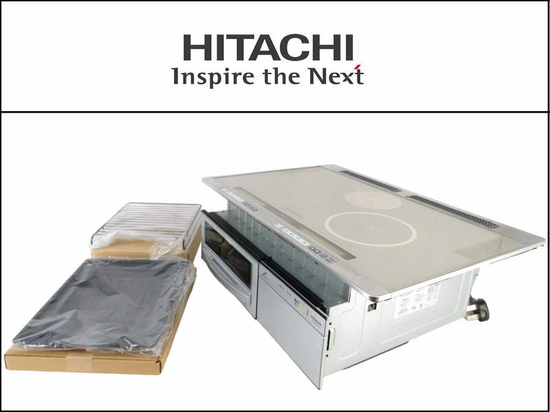 ■060501-099■超美品（グリル網/グリル皿新品）■HITACHI/日立■IHクッキングヒーター■ビルトイン■3口■幅75㎝■HTB-A9WFS■