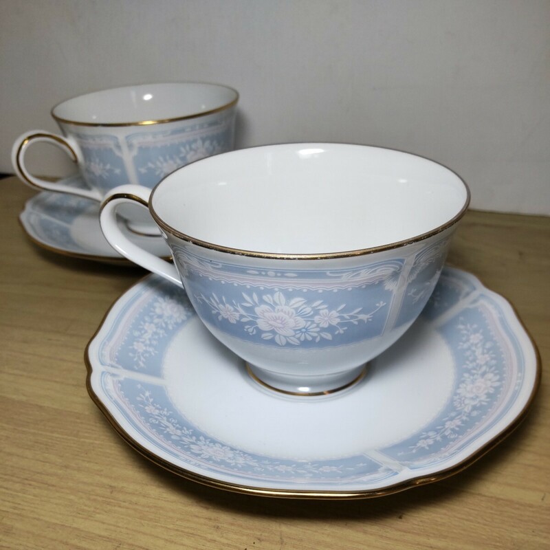 【雑貨】 食器 Noritake ノリタケ カップ & ソーサー 2客セット レースウッドゴールド コーヒー カップ ティー カップ 白磁器 インテリア 