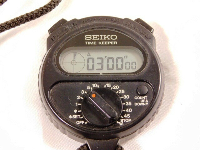 Y842★SEIKO/S321-4000/TIME KEEPER/ストップウォッチ/セイコー/タイムキーパー/黒系/送料一律185円