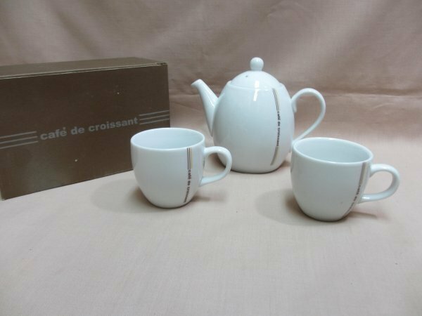 cafe de croissant　クロワッサン　ミニマグカップ＆ポット　未使用品