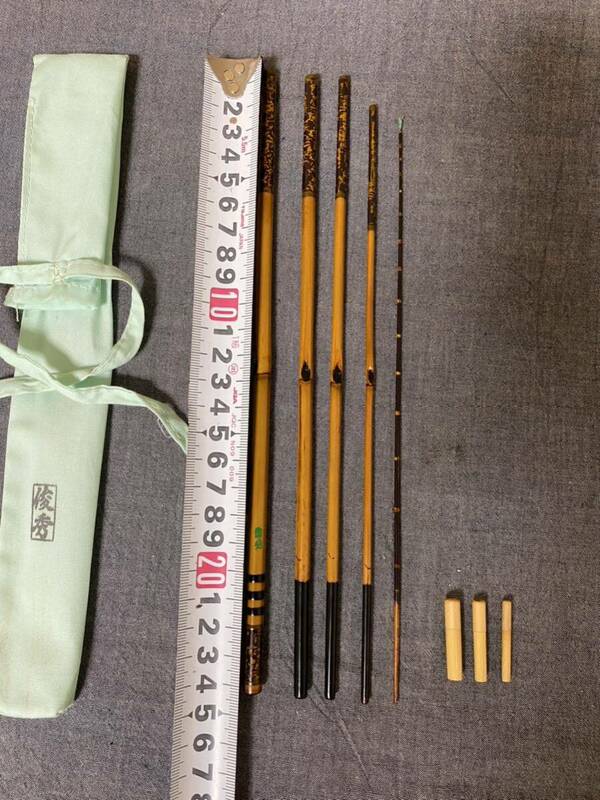 江戸和竿　俊秀作　タナゴ竿　５本継き103センチ竹竿 和竿 釣り具 釣り竿 