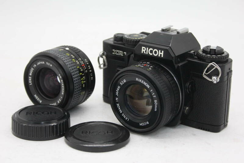 Y1295 リコー Ricoh XR7 Rikenon 50mm F1.7 XR Rikenon 28mm F2.8 フィルムカメラ ボディレンズセット ジャンク
