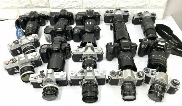 MINOLTA Canon PENTAX Nikon Nikomat 一眼レフ フイルムカメラ まとめて 17台 動作未確認 fah 6S062