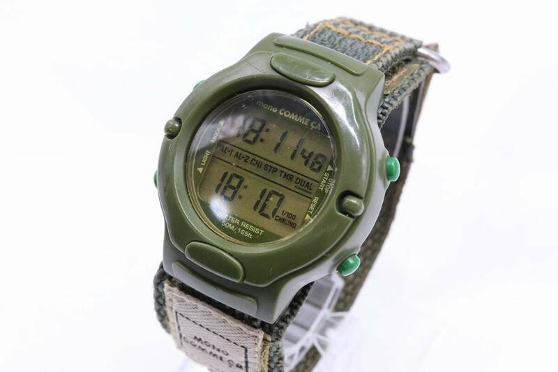 【W151-26】動作品 電池交換済 mono COMME CA モノコムサ デジタル 腕時計 メンズ【送料全国一律185円】