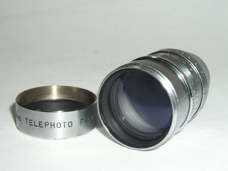 6340● レア" Sun TELEPHOTO F1.4　1 1/2 インチ(38mm)、サンOPT.Dマウント 8mmシネカメラ用レンズ 昭和30年頃の製品かと思われます ●