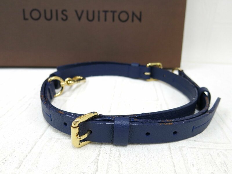 ◆LOUIS VUITTON ルイ・ヴィトン◆アンプラント◆レザー 本革◆ショルダーストラップ◆ブルー ゴールド金具◆A5589