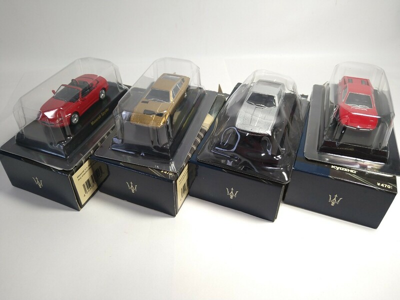 ▲当時物 ミニカー 箱付▲京商 kyosho▲マセラティ Maserati シリーズ▲1/64 スケール ４点▲模型 スーパーカー チョロQ プラモ