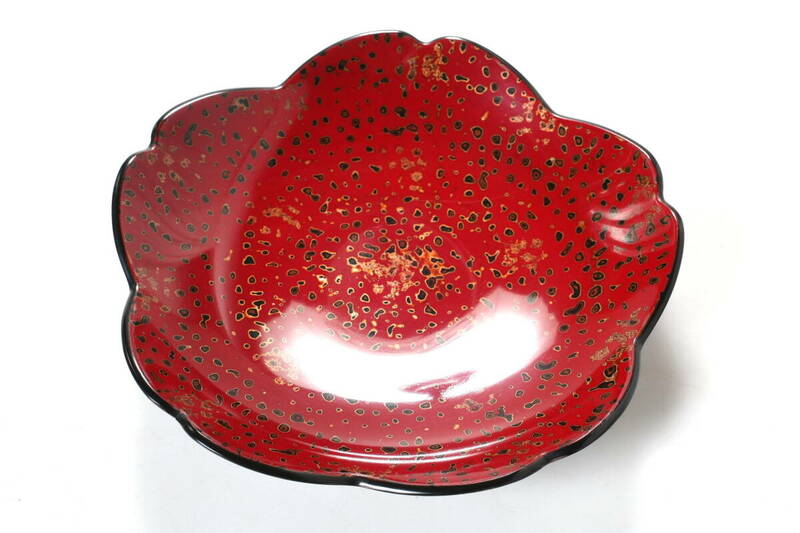 津軽塗 花鉢 赤梨地 漆器 桜型 器 菓子器 和食器 未使用品