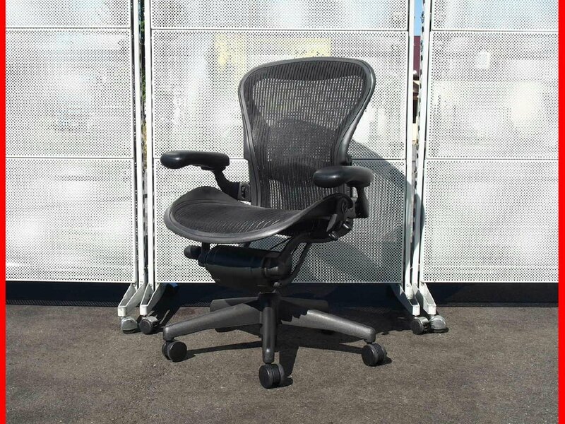 ★ 中古 Hermanmiller ハーマンミラー アーロンチェア クラシック Bサイズ フル装備 ランバーサポート ダイアル肘 座面良好