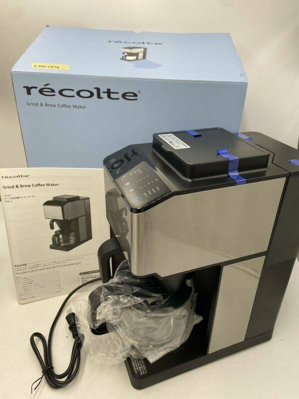 #b880582b recolte レコルト Grind&Brew coffee maker コーヒー コーヒーメーカー RCD-1 シルバー 未使用品 開封済み 動作未確認