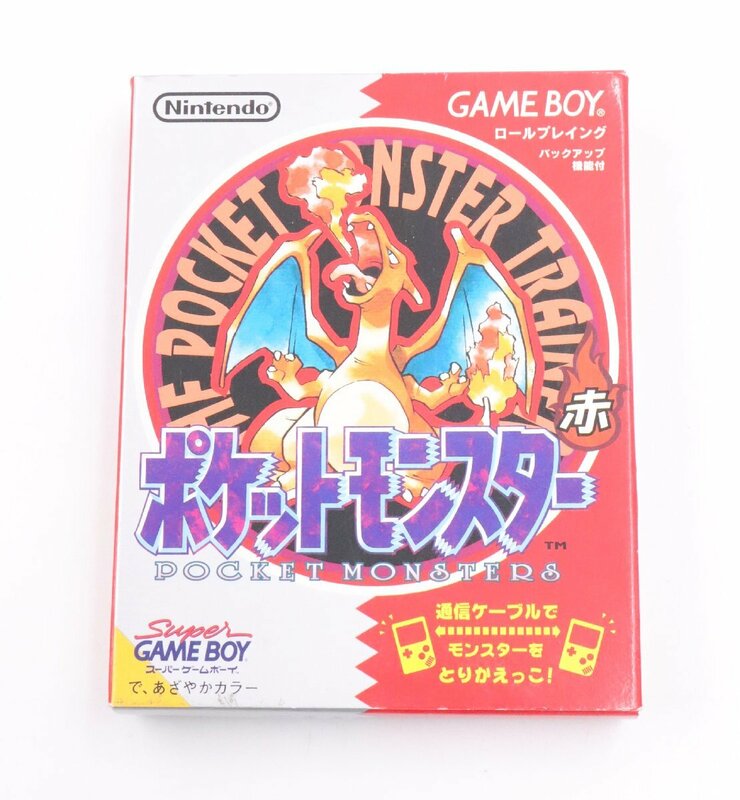 【ト長】Nintendo ポケットモンスター 赤 GB ゲームボーイ ポケモン RED 箱 説明書付き 美品 動作未確認 IR590IOB91