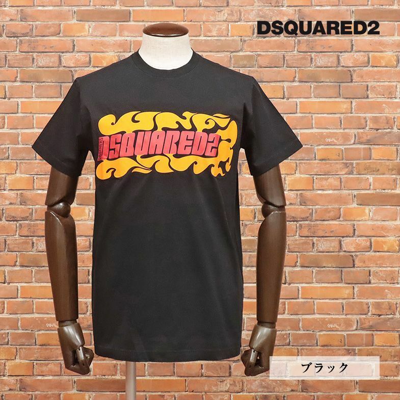 DSQUARED2/Mサイズ/Tシャツ S71GD1172 快適ジャージー ロゴ レタード プリント クルーネック イタリア製 半袖 新品/黒/ブラック/id198/