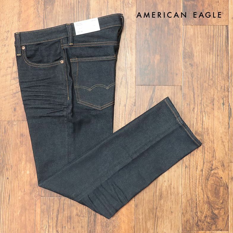 AMERICAN EAGLE/31インチ/デニムパンツ 0111-6313 ストレッチ快適 無地 万能 ストレート 大人 定番 新品/インディゴ/ih240/