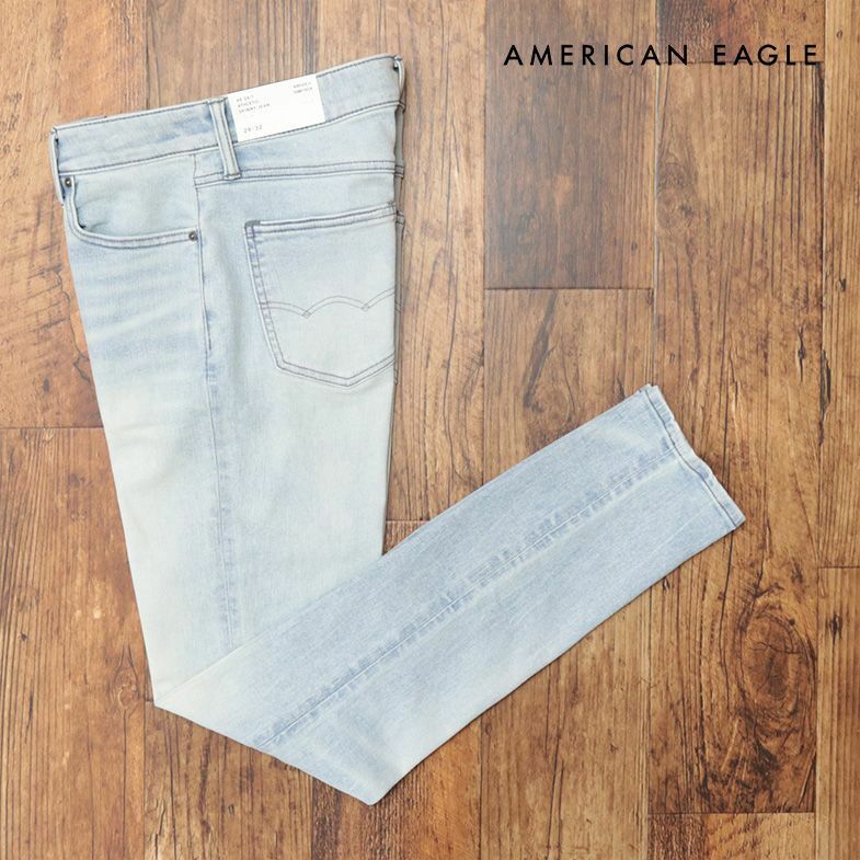 AMERICAN EAGLE/30インチ/美脚デニムパンツ 0114-6650 ストレッチ ウォッシュ加工 サーフ 新品/青/ブルー/ih257/