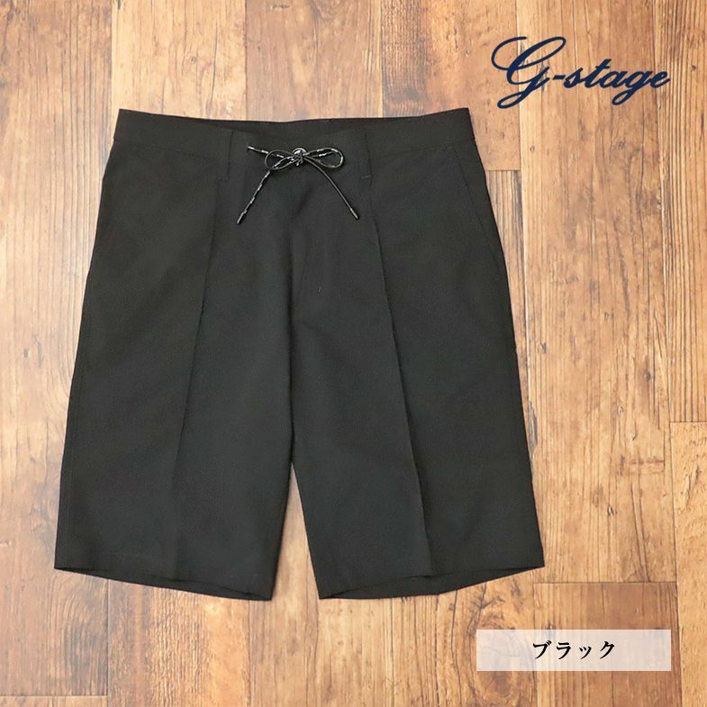 1円/春夏/g-stage/50サイズ/ハーフパンツ SOLOTEX MoveIt 撥水 ストレッチ シワ防止 無地 ゴルフ ショーツ 新品/黒/ブラック/ie107/