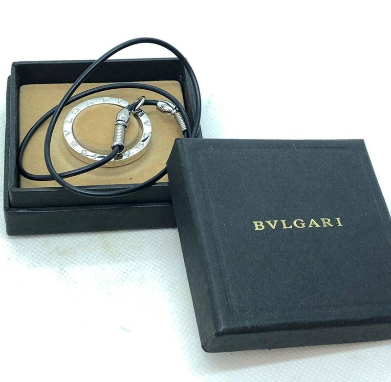 【１円出品】BVLGARI ブルガリ キーリング ネックレス SV925 刻印 チョーカー ペンダント シルバー 