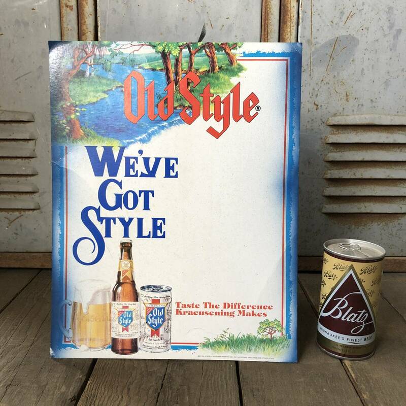 即決⑫ 1978 HEILMAN'S Old Style Beer ビンテージ ビール デッドストック ストアディスプレイ 販促 カードパネル 看板 バー ダイナー 缶
