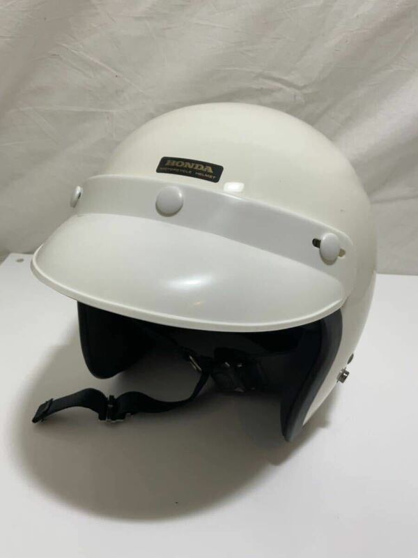 HONDA本田 ホンダ バイク用ヘルメット PT-J01 サイズ 59～60cm JIS規格品 昭和 オートバイ 白バイ ビンテージ 当時物　ジェットヘルメット 