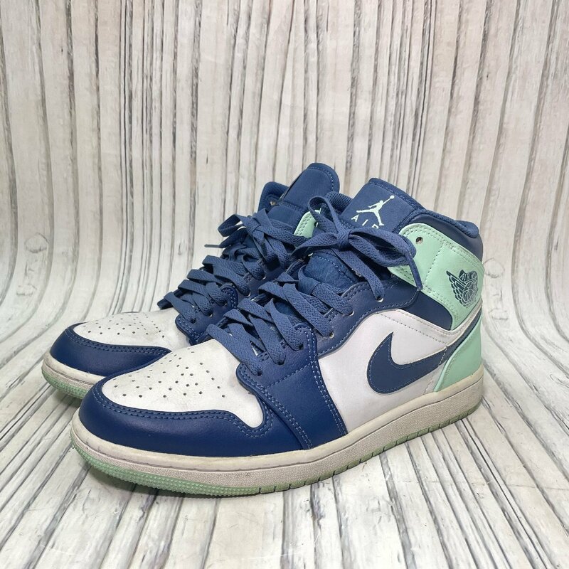 m002 G3(80) NIKE/ナイキ AIR JORDAN 1 MID BLUE MINT エアジョーダン1 554724-413 26cm スニーカー シューズ ハイカット バッシュ