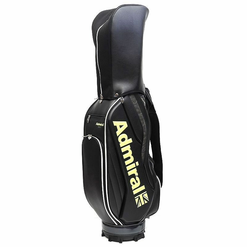 F0500 新品 23SS Admiral GOLF/キャディバッグ 【サイズ：9.5型】 ブラック ADMG3AC3 47インチ対応 5分割 アドミラル ゴルフ