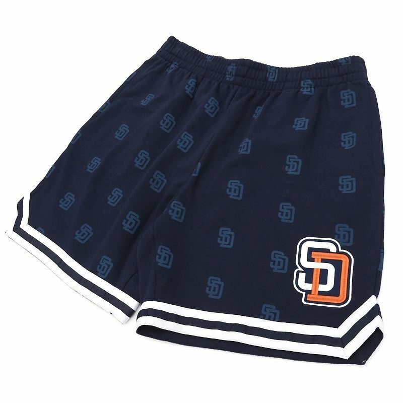 D0505SU8 未使用品 24SS Mitchell&Ness/サンディエゴパドレス スウェット ショートパンツ【サイズ：L】ネイビー MLB ミッチェルアンドネス