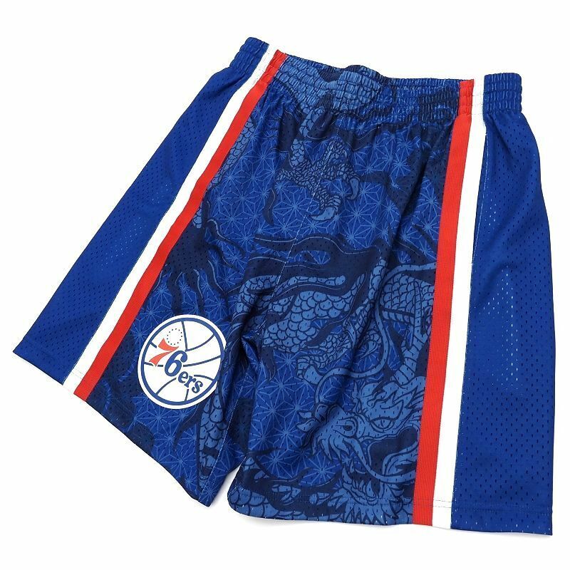 D0505SU24 超美品 24SS Mitchell&Ness/フィラデルフィア76ers ショートパンツ【サイズ：L】ブルー NBA ミッチェルアンドネス 