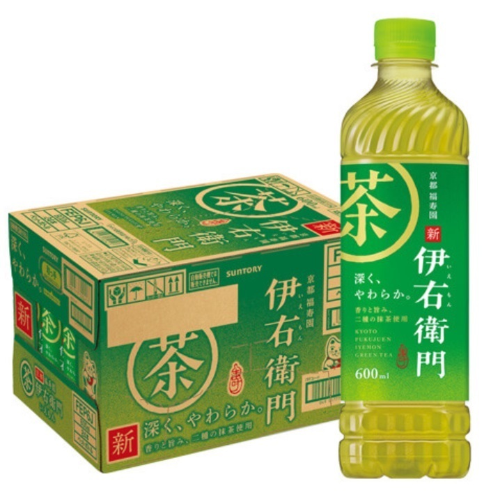 【送料込み】サントリー 緑茶 伊右衛門 お茶 600ml × 24本 消費期限24年12月　ラベルレスもあります。