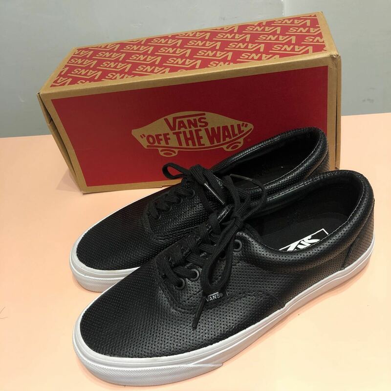 新品 VANS バンズ Perf Leather パーフレザー スニーカー 26.5cm VN-018FDJ6 ブラック ホワイト メンズ シューズ 靴 201501