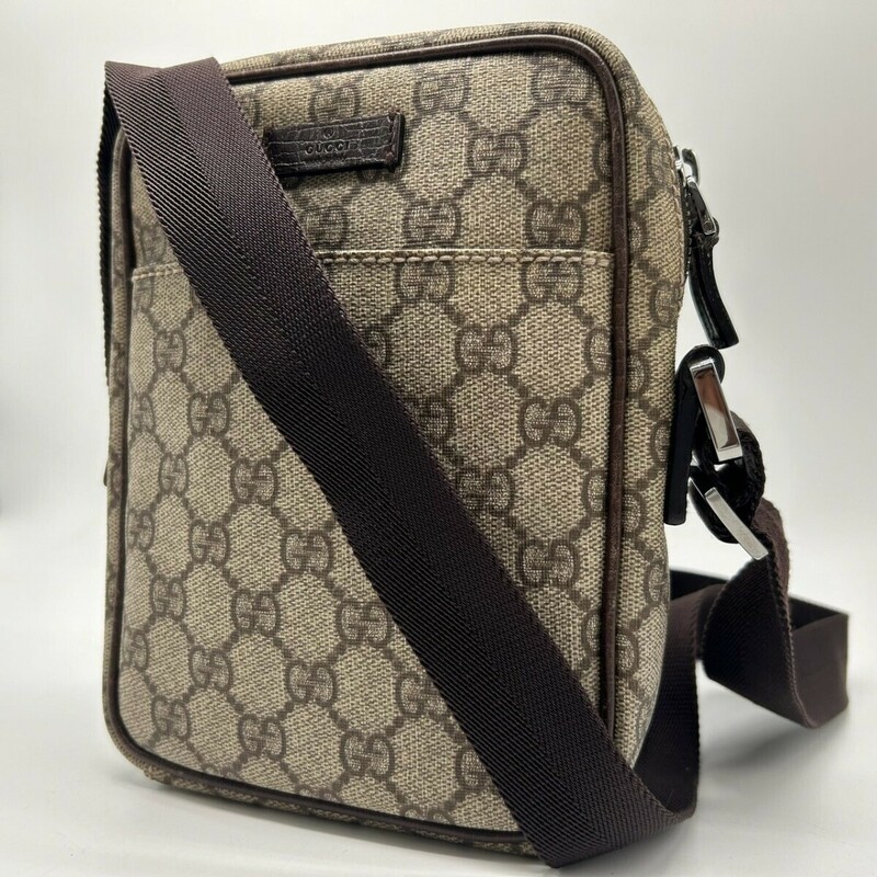 【極美品】 グッチ GUCCI ショルダーバッグ ポシェット メッセンジャーバッグ GGスプリーム レザー 斜め掛け メンズ レディース 本革 鞄