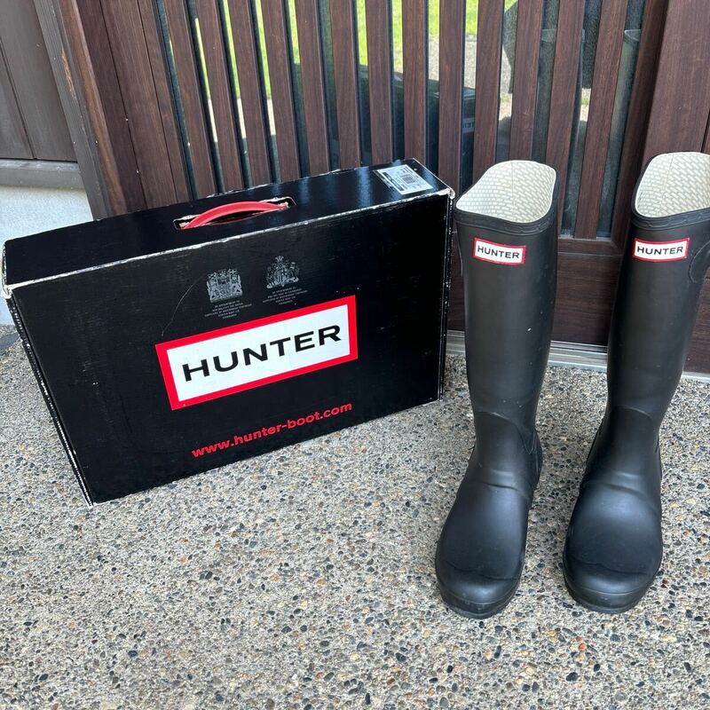 ハンター★HUNTER★長靴★レインブーツ★ORIGINAL TALL★ブラック★中古★EU38★UK5