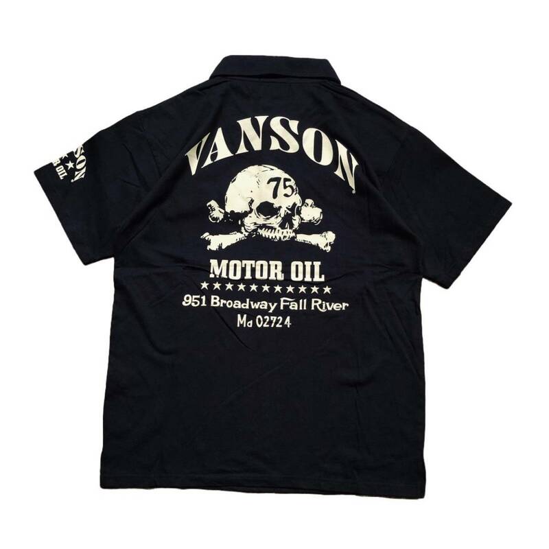 新品タグ付き：XLサイズ　VANSONバンソンポロシャツブラック