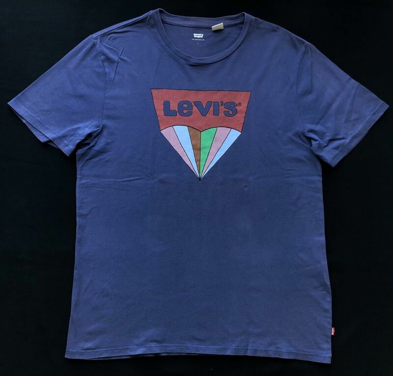リーバイス ビッグロゴ デカロゴ Tシャツ ネイビー Lサイズ　　Levis ロゴドン 半袖 S/S 柳4398