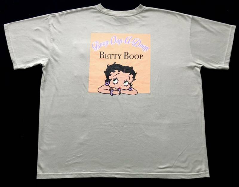 ベティブープ ストレンジヘブン バック ビッグロゴ デカロゴ ポケット Tシャツ　　ビッグシルエット Strange Heaven BettyBoop 柳7505