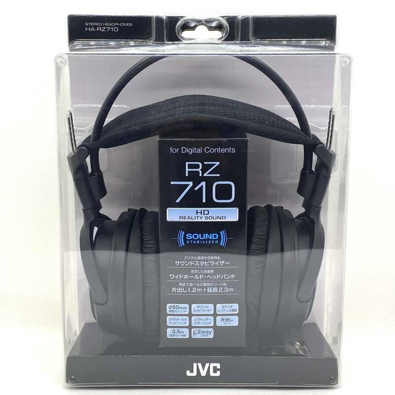 新品未使用★JVC 密閉型ステレオヘッドホン HA-RZ710 有線 1.2m+延長2.3m コード付き 室内用(テレビ・ゲーム向け) ブラック 51795378