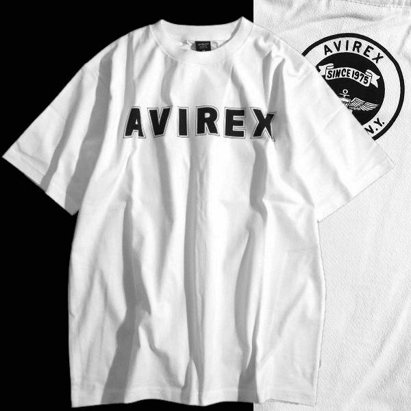 AVIREX アヴィレックス 新品 ベーシックデザイン ロゴプリント クルーネック 半袖 Tシャツ カットソー 6123353 01 M ▲013▼bus441us