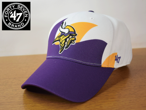 1円スタート!【未使用品】(OSFA - 56cm-59cm) 47 BRAND NFL MINNESOTA VIKINGS ミネソタ バイキングス キャップ 帽子 K351