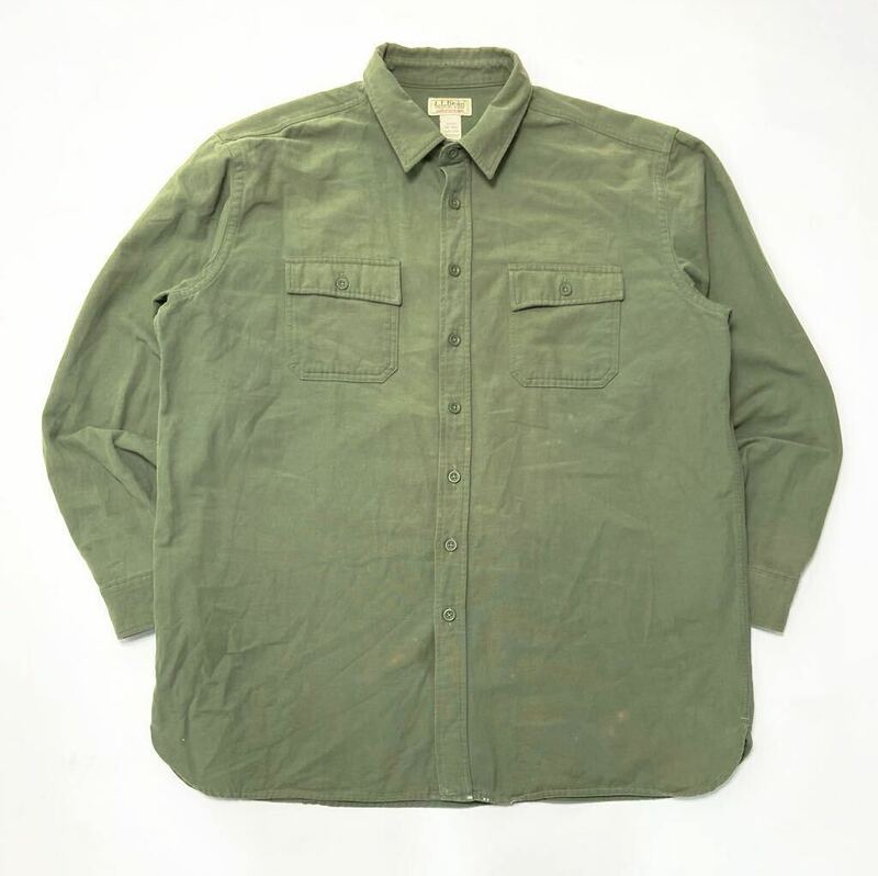 衝撃プライス！【XXL-TALL！】【入手困難希少モデル！】【L.L.Bean エルエルビーン】長袖シャツ カーキ トップス N-V80