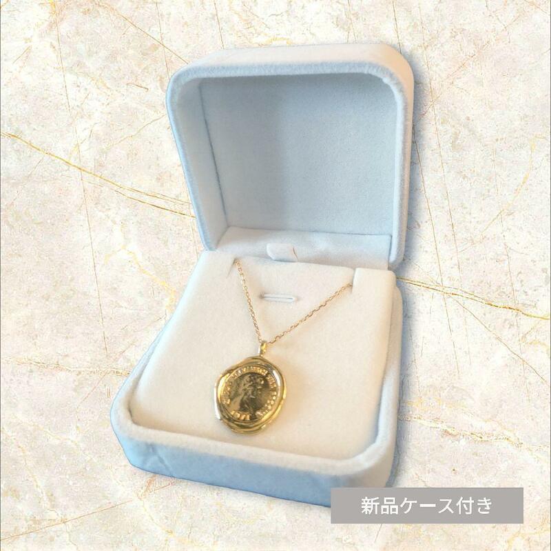 新品 人気 日本製 ゴールド メダル ロング ネックレス 幸運 18k コイン