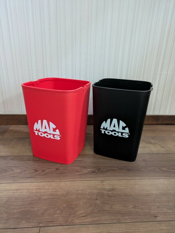 mactools マックツール ゴミ箱 ダストボックス 10L ブラック＆レッド２個セット《数量限定販売品》アメリカン雑貨