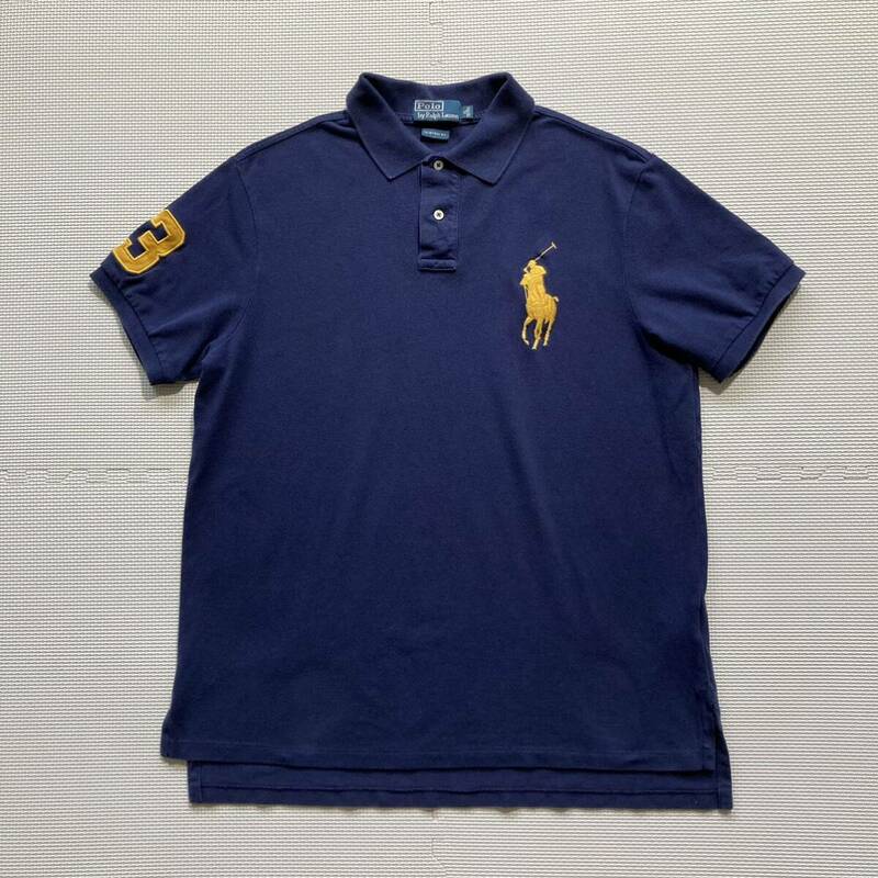 Polo by Ralph Lauren ラルフローレン CUSTOME FIT ポロシャツ 半袖 ネイビー XL