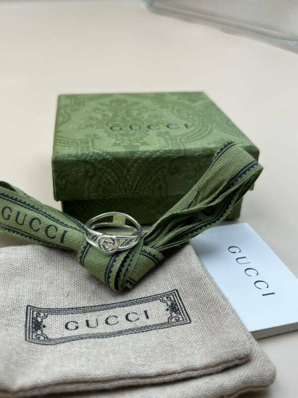 GUCCI グッチ リング 指輪 Ag925 総重量2.6g 表記サイズ 17 オールドグッチ ヴィンテージ レトロ インターロッキング シルバーカラー 