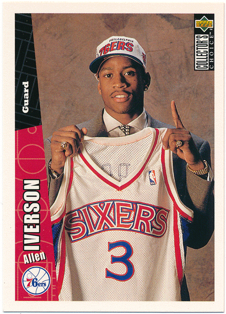 ☆ Allen Iverson NBA 1996-97 Upper Deck UD Collector's Choice RC #301 Rookie Card ルーキーカード アレン・アイバーソン