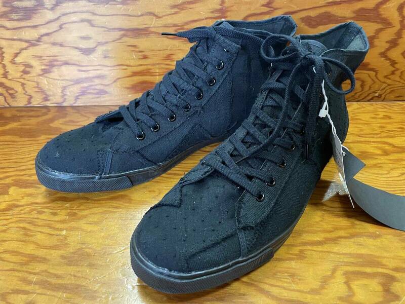 タグ付き 未着用【Avoid/アヴォイド】Patchwork High Cut Sneakers BLACK sizeM パッチワーク ハイカット スニーカー メンズ シューズ