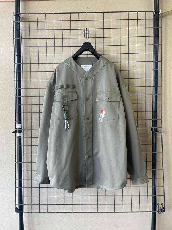 美品【DIGAWEL × Dickies/ディガウェル×ディッキーズ】Cub Scouts Oversized Shirt カブスカウト オーバーサイズ シャツ ノーカラー