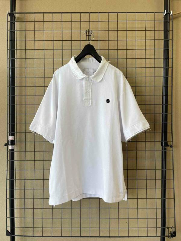 【sacai/サカイ】22SS Embroidery Logo Pique Polo Shirt size2 イニシャル ロゴ刺繍 コットンピケ ポロシャツ ホワイト 日本製
