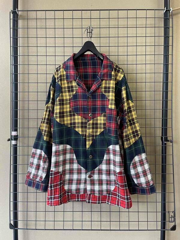 【SAMPLE】Crazy Pattern Cotton Flannel Check PAJAMA Shirt クレイジーパターン コットン フランネル チェック パジャマシャツ