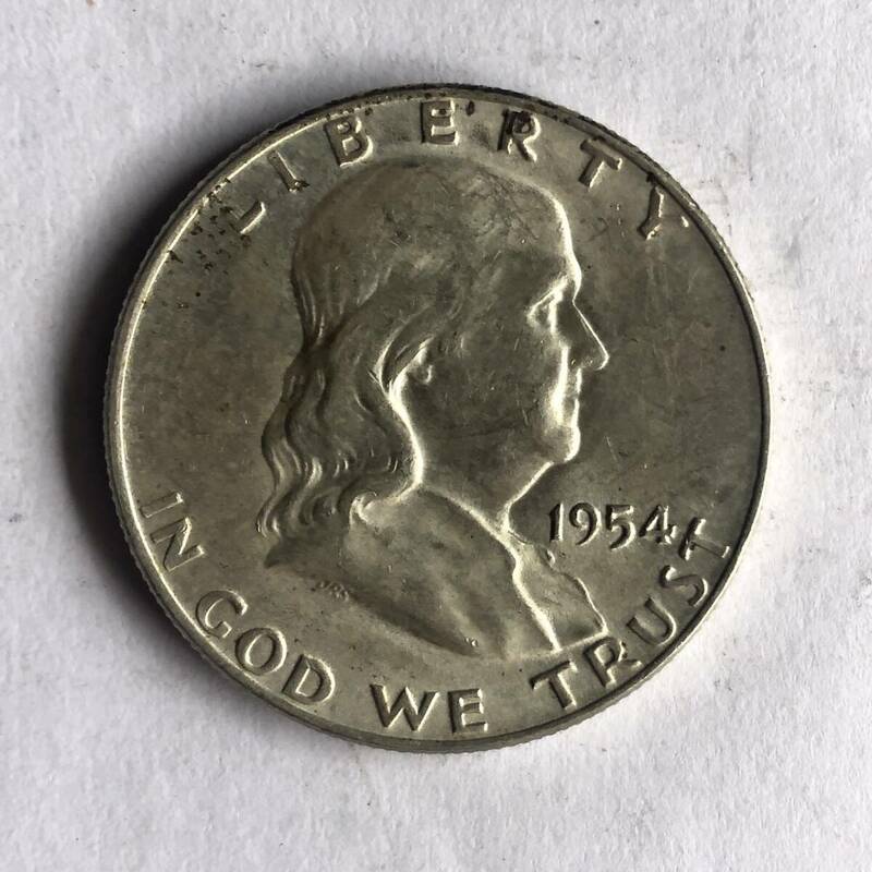 アメリカ50セント銀貨 1954年 no.9